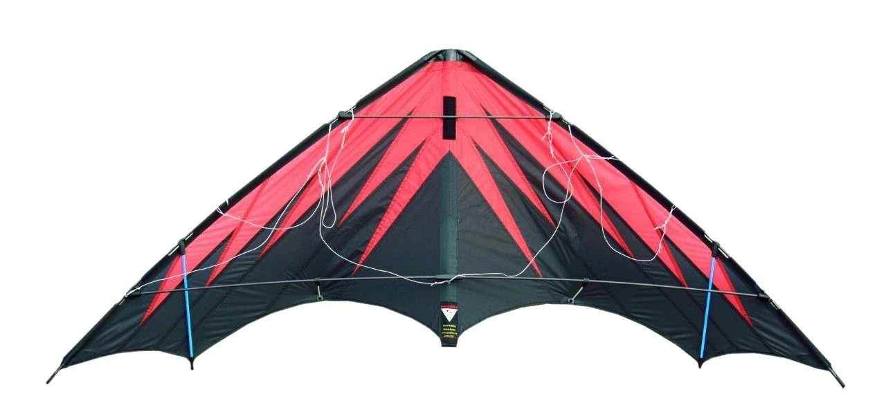 Elliot Gladiator 2.4 - Zweileiner-Power-Lenkdrachen/Stabdrachen (2-Leiner) rtf (flugfertig) 245 cm x 95 cm Cfk-Rohr 8/10 mm schwarz/rot
